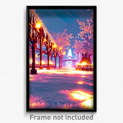 Pixel Art Poster - Frosty Festival (8 Bit Psychedelic Trippy Video Game Print)