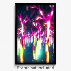 Pixel Art Poster - Dazzling Grove (8 Bit Psychedelic Trippy Video Game Print)