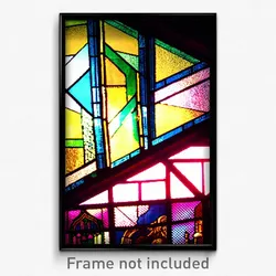 Pixel Art Poster - Rural Stained Glass (8 Bit Psychedelic Video Game Print)