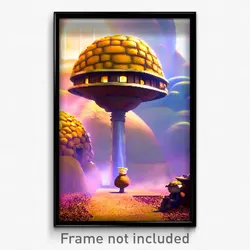 Pixel Art Poster - Nutty Dome (8 Bit Psychedelic Trippy Weird Video Game Print)