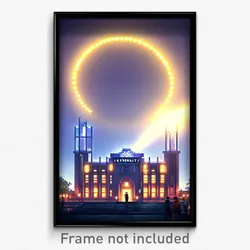 Pixel Art Poster - Round University (8 Bit Psychedelic Trippy Video Game Print)