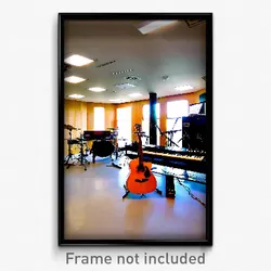 Pixel Art Poster - Vacant Music Studio (8 Bit Psychedelic Video Game Print)