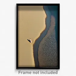 Pixel Art Poster - Lonely Sandbar (8 Bit Psychedelic Trippy Video Game Print)