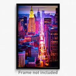 Pixel Art Poster - Fantastic American City (8 Bit Psychedelic Video Game Print)