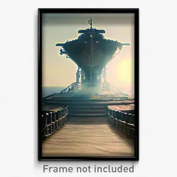 Pixel Art Poster - Giant Landing (8 Bit Psychedelic Trippy Video Game Print)