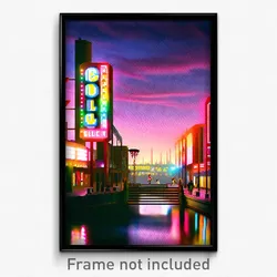 Pixel Art Poster - Adorable Gulch (8 Bit Psychedelic Trippy Video Game Print)