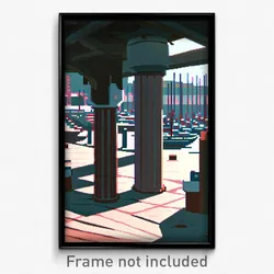 Pixel Art Poster - Droopy Marina (8 Bit Psychedelic Trippy Video Game Print)