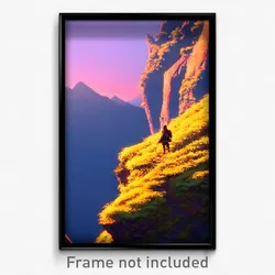 Pixel Art Poster - Imaginative Ridge (8 Bit Psychedelic Trippy Video Game Print)