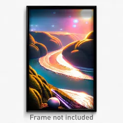 Pixel Art Poster - Spherical River (8 Bit Psychedelic Trippy Video Game Print)