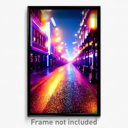 Pixel Art Poster - Dazzling Street (8 Bit Psychedelic Trippy Video Game Print)