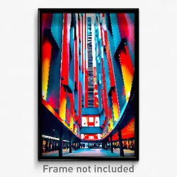 Pixel Art Poster - Bold Barbican (8 Bit Psychedelic Trippy Video Game Print)