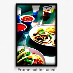 Pixel Art Poster - Neat Tacos (8 Bit Psychedelic Trippy Weird Video Game Print)