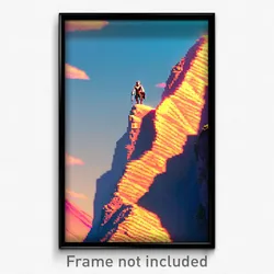 Pixel Art Poster - Busy Peak (8 Bit Psychedelic Trippy Weird Video Game Print)