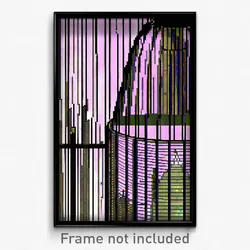 Pixel Art Poster - Wire Frame Silo (8 Bit Psychedelic Trippy Video Game Print)