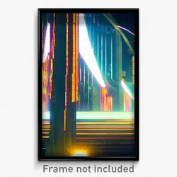 Pixel Art Poster - Electric Architecture (8 Bit Psychedelic Video Game Print)