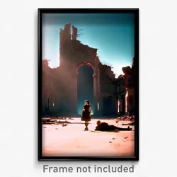 Pixel Art Poster - Thoughtful Ruin (8 Bit Psychedelic Trippy Video Game Print)