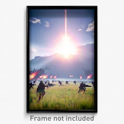 Pixel Art Poster - Humongous Battlefield (8 Bit Psychedelic Video Game Print)