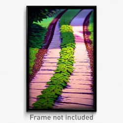 Pixel Art Poster - Leafy Track (8 Bit Psychedelic Trippy Weird Video Game Print)