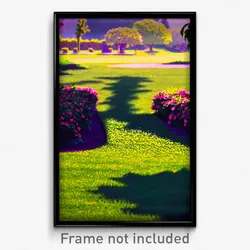 Pixel Art Poster - Villainous Lawn (8 Bit Psychedelic Trippy Video Game Print)