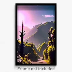 Pixel Art Poster - Thorny Valley (8 Bit Psychedelic Trippy Video Game Print)
