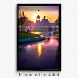 Pixel Art Poster - Famous Park (8 Bit Psychedelic Trippy Weird Video Game Print)
