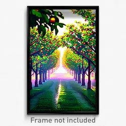Pixel Art Poster - Puny Orchard (8 Bit Psychedelic Trippy Video Game Print)