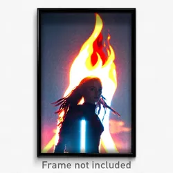 Pixel Art Poster - Flawless Flame (8 Bit Psychedelic Trippy Video Game Print)
