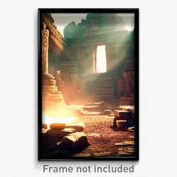 Pixel Art Poster - Ancient Den (8 Bit Psychedelic Trippy Weird Video Game Print)