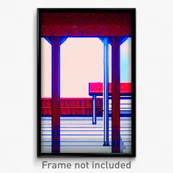 Pixel Art Poster - Red Shelter (8 Bit Psychedelic Trippy Weird Video Game Print)