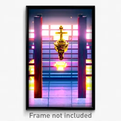 Pixel Art Poster - Agile Shrine (8 Bit Psychedelic Trippy Video Game Print)