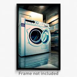 Pixel Art Poster - Massive Washing Machine (8 Bit Psychedelic Video Game Print)