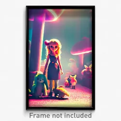Pixel Art Poster - Cute Menagerie (8 Bit Psychedelic Trippy Video Game Print)