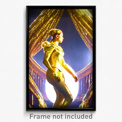 Pixel Art Poster - Golden Vicarge (8 Bit Psychedelic Trippy Video Game Print)