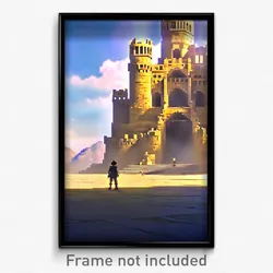 Pixel Art Poster - Giant Citadel (8 Bit Psychedelic Trippy Video Game Print)