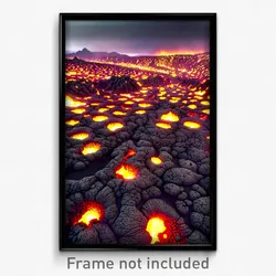 Pixel Art Poster - Wiggly Lava Fields (8 Bit Psychedelic Video Game Print)