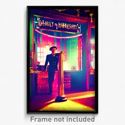 Pixel Art Poster - Deadly Haberdashery (8 Bit Psychedelic Video Game Print)