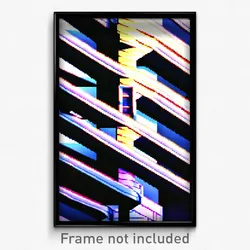 Pixel Art Poster - Zigzag Architecture (8 Bit Psychedelic Video Game Print)