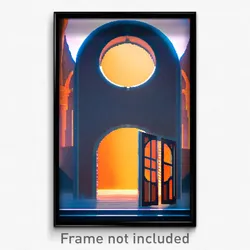 Pixel Art Poster - Orange Portal (8 Bit Psychedelic Trippy Video Game Print)