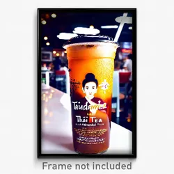 Pixel Art Poster - Admirable Thai Tea (8 Bit Psychedelic Video Game Print)