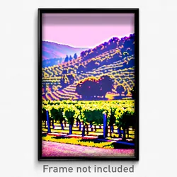 Pixel Art Poster - Bright Vineyard (8 Bit Psychedelic Trippy Video Game Print)