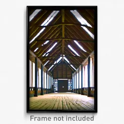 Pixel Art Poster - Simple Longhouse (8 Bit Psychedelic Trippy Video Game Print)