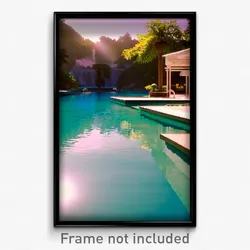 Pixel Art Poster - Majestic Pool (8 Bit Psychedelic Trippy Video Game Print)