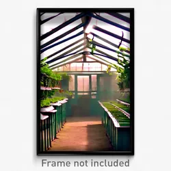Pixel Art Poster - Wiggly Greenhouse (8 Bit Psychedelic Trippy Video Game Print)