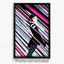 Pixel Art Poster - Striped Kame (8 Bit Psychedelic Trippy Video Game Print)