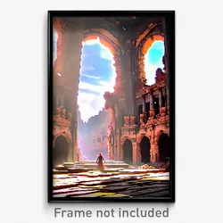 Pixel Art Poster - Marvelous Ruin (8 Bit Psychedelic Trippy Video Game Print)