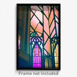 Pixel Art Poster - Sharp Stained Glass (8 Bit Psychedelic Video Game Print)