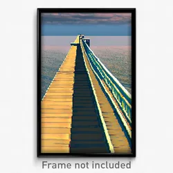 Pixel Art Poster - Faraway Jetty (8 Bit Psychedelic Trippy Video Game Print)