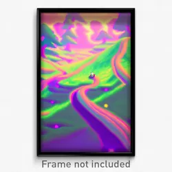 Pixel Art Poster - Glitchy Shire (8 Bit Psychedelic Trippy Video Game Print)