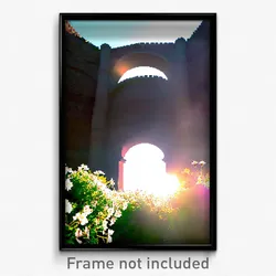 Pixel Art Poster - Sunny Aquaduct (8 Bit Psychedelic Trippy Video Game Print)