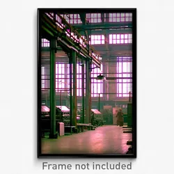 Pixel Art Poster - Classic Factory (8 Bit Psychedelic Trippy Video Game Print)